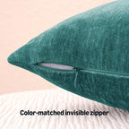 Amazon Basics Chenille Throw Pillow Covers, Home Decor Cushion Cover for Bedroom Living Room Couch Bed, 22" W × 22" L, Deep Teal