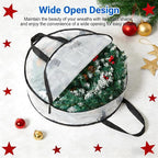 PWRSC 4 Pack Wreath Storage Bag, Summer, Christmas Decoration Garland Container, 24 Inch Clear Door Wreath Organizers, Moving Boxes, Packing Supplies for College