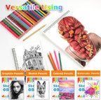 9" x 12" Sketch Book, 4-Pack 50 Sheets Spiral Bound Art Sketchbook, Acid Free Artist Drawing Paper Pad for Kids Adults, Party Art Supplies, Ideal Gifts for 8 9 10 11 12 13 14 Year Old Girl