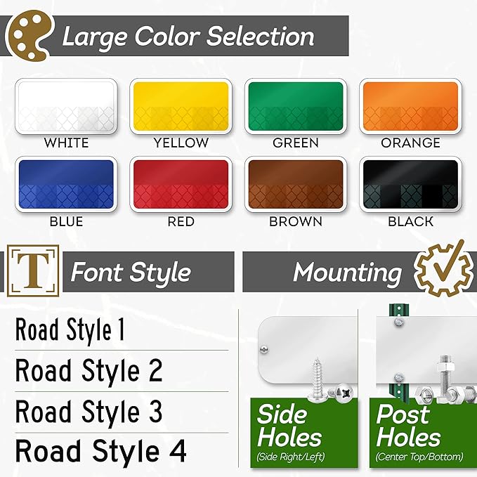 Custom Street Sign, Address Sign, 8 Colors, Reflective Option, Mounting Options, 6x24 Inch, Thick Rust-Free AlumaBond, Made in USA By My Sign Center (Iconic)
