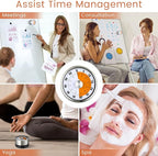 6 Pcs 60 Minute Visual Kitchen Timer Small Classroom Timers with Loud Alarm Stainless Steel Mechanical Timers for Classroom Desk Teaching Chef Countdown Egg Baking Office Cooking(White)