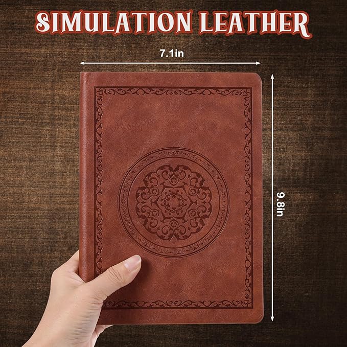 2025 Leather Vintage Journal Notebook,300 Pages,Leather Softcover Lined Journal Notebooks for Women Men,Notebook Journals for Writing Travel,Business,Office,7.1'' X 9.8''