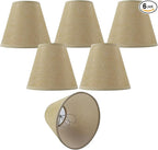 TAaMTYH small lamp shade chandelier shades set of 6，Fabric Lampshade for Wall Lamp，chandelier shades，small table lamps，For Cutting Edge bulbs, Clip-on Fitter Lampshade，3" X 6" X 5"