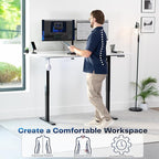 VIVO Electric Dry Erase 71 x 30 in Standing Desk, Memory Height Adjustment, 1B Series, Holds 220 lbs, Whiteboard Top Black Frame, DESK-KIT-1B7WE