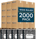Rosmonde 2000 Pack (Pallet) Composition Notebooks Bulk, Wide Ruled, Full Pallet of Notebooks, 200 Pages (100 Sheets), 9-3/4 x 7-1/2, Bulk Notebooks for School, Bulk Office Notebooks, 4-7 Days Transit