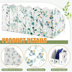 PerKoop 6 Pcs Magazine File Holder Foldable Decorative Cardboard File Folders 6 Patterns Floral Colored Magazine Rack with Printable Sticker Labels for School Office Home Desk (Eucalyptus Leaves)