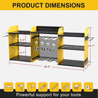 Power Tool Organizer Wall Mount with Charging Station, Heavy Duty Metal Cordless Drill Holder, Garage Tool Storage Battery Rack with 8 Outlet, Gift for Men Husband Dad Birthday Anniversary Yellow