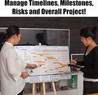 PMXBOARD Gantt Chart Project Whiteboard Kit | 668 Magnetic Pieces and Easel | Visual Timeline, Risks & Critical Path Planning | Ultimate Project Management Board for Teams