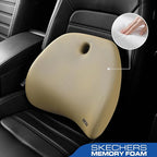 Skechers Lumbar Support Pillow for Office Chair,Memory Foam Lumbar Pillow,Lower Back Pain Relief Lumbar Pillow,Ergonomic Design Back Support Pillow for Office Chair,Car,Home,Travel,Beige