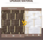 HOMCOM 6 Panel Room Divider, 6' Tall Folding Privacy Screen, Hand-Woven Freestanding Wall Partition for Home Office, Bedroom, Brown
