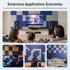 UNECHO 12 Pack 12" X 12" X 0.4" Acoustic Panels for Wall Sound Absorbing,Square Self-Adhesive Sound Panels, High Density Suitable for Multiple Scenarios(Sapphire Blue)