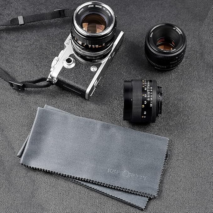 4 Pack 16''x16'' Extra Large Microfiber Cleaning Cloths, K&F Concept Oversized Microfiber Cloths for TV Screen, Electronics, Laptops, Telescope, Computers, Eyeglasses, Gray