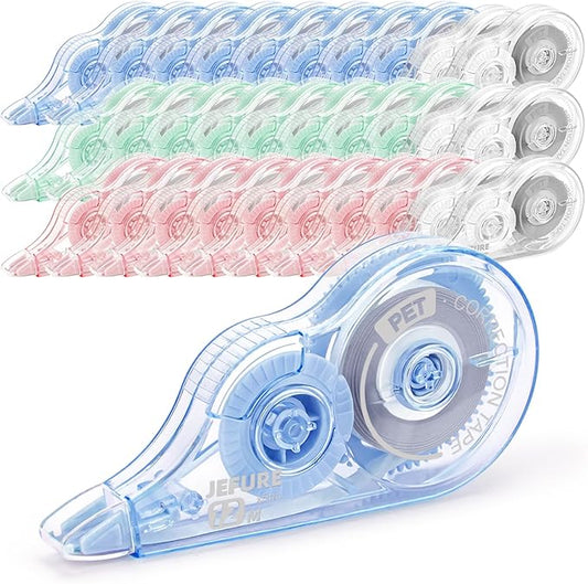 30 Pcs Colorful Core Correction Tape, 39.37 Ft White Wrong Out Tear-Resistant Bulk, Instant Corrections Easy to Use Applicator for School, Office, Note Taking, Journal (Tape Width 0.2 in)