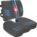 FORTEM Seat Cushion, Office Chair Cushion, Lumbar Support Pillow for Office Chair, Memory Foam Sciatica Coccyx Tailbone Pressure Pain Relief, Car Sitting Pad, Washable Non Slip