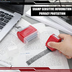 Nezyo 2 Pack Identity Protection Roller Stamp Identity Theft, Confidential, Privacy Roller Stamp Information Blocker and 4 Pack Refill Ink for ID Account Data Address Security(Red)