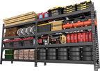 Yardenaler 8000LBS 78 "W x 24 "D x 72 "H Garage Shelving, 4-Tier Industrial Iron Shelving Unit Garage Storage Rack for Basement Warehouse, Black