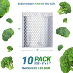 Amiff Silver Thermal Bubble Mailer, 8 x 11 Inches. 10 Pack Metallic Bubble Mailers. Self-Seal Insulated Mailers for Cold Shipping. Padded Envelopes Waterproof. Thermal Bag for Food, Cosmetics