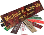 Engraved Name Plates for Door Sign Personalized Rustico Granite Pattern Plastic Plaque with Gold Letters - Made in USA 2x8 S7