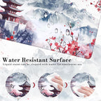 iCasso Desk Protector Mat, Large Japanese Mouse Pad, Stable Rubber Base Mousepad with Stitched Edges, Keyboard Mouse Mat Desk Pad for Work, Game, Office, Home(Sakura)