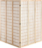 VEVOR Room Divider, 6 Panel Japanese Room Divider, Wood Folding Privacy Screen Indoor, Partition Dividers Portable Decoration Screens, for Room Separation Home Office Restaurant & Bedroom(Natural)