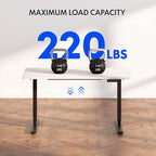 FLEXISPOT E6 3-Stage Dual Motor Electric Standing Desk 48 x 24 Sit Stand Up Desk, Holds 220 lbs, Adjustable Height w/Memory Presets, One-Piece White Desktop & Black Frame, Ships in 2 Boxes