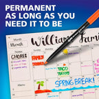 EXPO Wet Erase Markers, Semi-Permanent, Blue, Ultra Fine Tip, 12 Count - For Writing on Glass, Whiteboards, Mirrors, Calendar, Labeling, Organizing