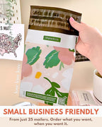 Poly Mailers 6 x 9 Inch - 100 pack Biodegradable Shipping Bags for Stationery and Small Accessories - Impack Self-Seal Waterproof Thick Mailing Envelope for Small Items - Pastel Petals