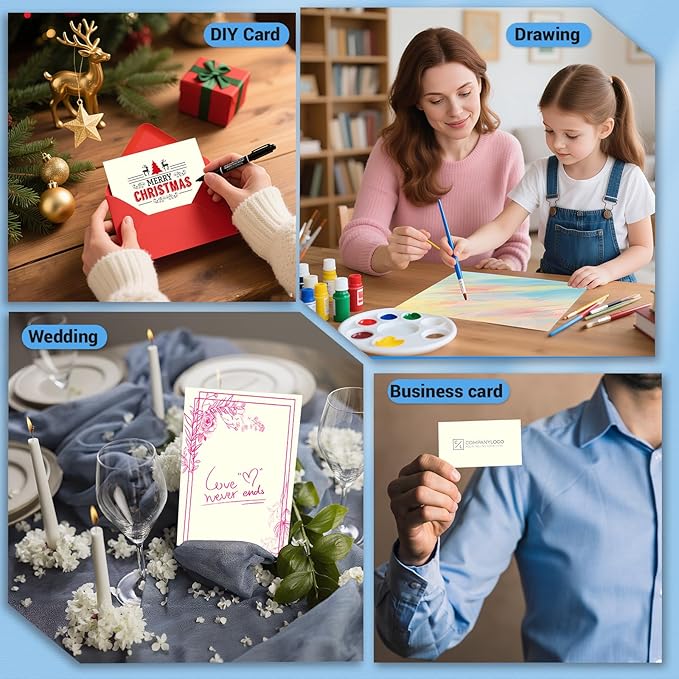 Cardstock 8.5 x 11, Thick Printer Paper 75 lb/200 gsm, 40 Sheets Cream Card Stock, Off White Heavy Card stock, CardStock Paper for Invitations, Diy Cards, Business Cards, Menus, Crafts, Drawing etc