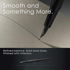 TAG Submarine Luxury Fountain Pen – TurbineDriven Refill, Steel Black Fine Nib, Elegant Writing Gift for Men & Women, Designed by Award-Winning Team