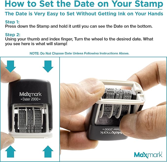 MaxMark 2000 Dater Self Inking Date Stamp - Black