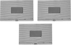 Stephanie Imports Set of 3 Slim & Minimalist Metal Business Card Holder Unisex Case (Silver Plate Ridges)