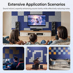 UNECHO 12 Pack 12" X 12" X 0.4" Acoustic Panels for Wall Sound Absorbing, P-Stripes Square Self-Adhesive Sound Panels, High Density Suitable for Multiple Scenarios(Silver Gray)
