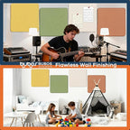 BUBOS 4 PCS Acoustic Panels,Fabric Soundproof Wall Panels,Self-adhesive Sound Absorbing Panels for Studios, Office, Home Theater (Ember, 23.6''x23.6'')