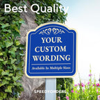 Blue Steel 12x12 Personalized Custom Aluminum Decorative Waterproof Driveway Sign