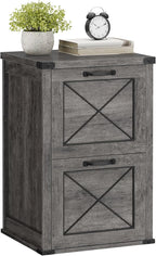 VASAGLE File Cabinet, Filing Cabinet with 2 File Drawers, Printer Stand, Fit A4, Letter Size, Hanging File Folders, Modern Farmhouse Style, for Home Office, Misty Gray UOFC048G01
