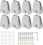 PATIKIL 1.7x1.3x2.4" Desk Divider Support Clamp, 8 Pcs Aluminum Desk Shield Clamp Desk Divider Partition Clamp Sneeze Guard Clamp Bracket for Office Home Desk Panel, Silver