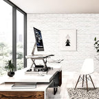 VERSADESK® Electric Standing Desk Converter, 40 Inch Large PowerPro™ Height Adjustable Sit to Stand Desk Riser with Keyboard Tray, Built-in USB Charging Outlet, Ergonomic Workstation, White