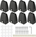 PATIKIL 1.7x1.3x2.4" Desk Divider Support Clamp, 8 Pcs Aluminum Desk Shield Clamp Desk Divider Partition Clamp Sneeze Guard Clamp Bracket for Office Home Desk Panel, Black
