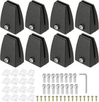 PATIKIL 1.7x1.3x2.4" Desk Divider Support Clamp, 8 Pcs Aluminum Desk Shield Clamp Desk Divider Partition Clamp Sneeze Guard Clamp Bracket for Office Home Desk Panel, Black