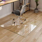 Koonmi Tempered Glass Chair Mat for Hardwood Floors & Carpets, 42" x 48“ Transparent Heavy Duty Office Floor Protector with Noise-Free Gliding Shatterproof for Home Office Desk