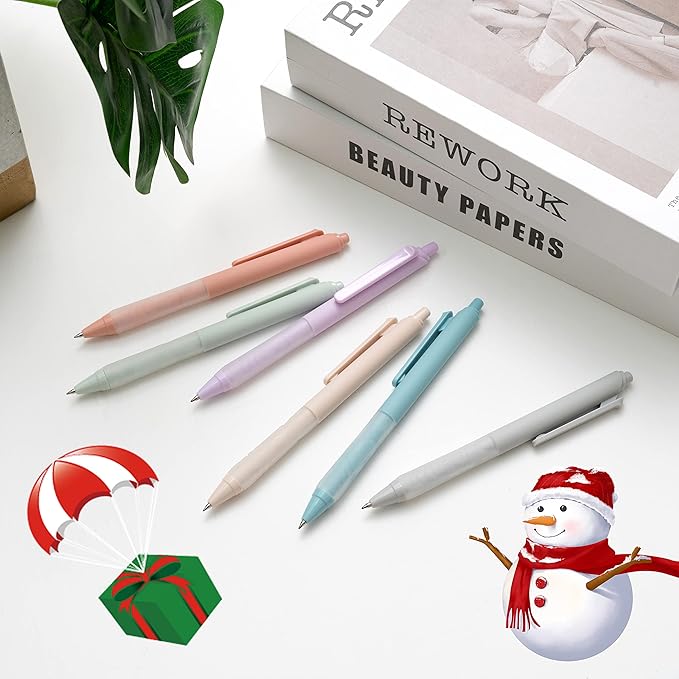 Linbsunne Ballpoint Pens Medium Point 1mm Black Pen with Super Soft Grip Ball Point Pen for Men Women Retractable Pens (12-pack)