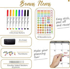 CLEVER CLEAN Large Dry Erase Wall Calendar 5 Feet- 48"x60" 2026 Undated Yearly Planner for Home, Office, School Projects - Jumbo Erasable Laminated Task Organizer