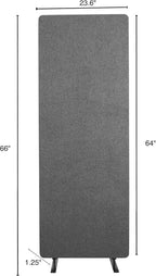 Stand Up Desk Store ReFocus Freestanding Noise Reducing Acoustic Room Wall Divider Office Partition (Ash Gray, 23.6" x 66", Stand-Alone Panel)