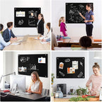 Black Dry Erase Board, 6' x 4' Magnetic Glass Whiteboard for Wall,72" x 48" Large Black Glass Magnetic Board with 1 Marker Tray and 10 Magnets for Office, Home, Classroom