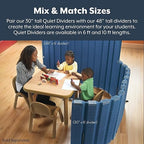 Angeles 30" x 6' Quiet Divider With Sound Dampening Panels, Freestanding Room Divider Wall, Blue