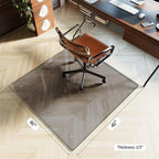 Koonmi Tempered Glass Chair Mat for Hardwood Floors & Carpets, 40" x 60“ Grey Heavy Duty Office Floor Protector, Scratch & Dust Concealing, Noise-Free for Home Office Desk