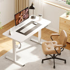 FitStand Adjustable Stand Up Desk Standing Desk, 47x24 Inches Home Office Desk with Memory Preset, Computer Workstation Sit Stand Desk Splice, White