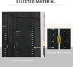 HOMCOM Room Divider, 8 Panel Folding Privacy Screen, 5.6' Tall Freestanding Wall Partition for Home Office, Bedroom, Black