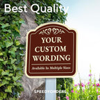 Custom Decorative Outdoor Metal Sign - Personalized Aluminum Driveway Sign, Waterproof, Made In USA - Design 1 Red Brick 24x24 In