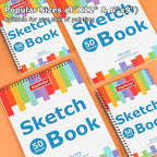 3-Pack 50 Sheets 9" x 12" Sketch Book, Spiral Bound Art Sketchbook, Bulk School Supplies for Kids, Acid Free Artist Easel Drawing Paper Pad for Drawing Painting Writing Sketching